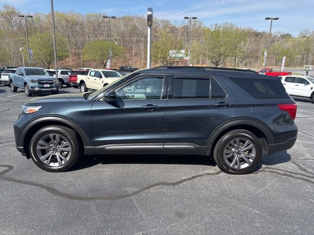 2023 Ford Explorer XLT in Blue Metallic — front three-quarter view