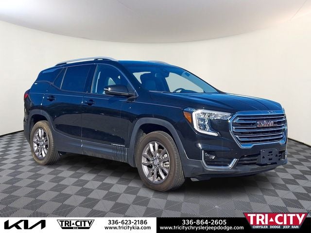 2024 GMC Terrain SLT in Ebony Twilight Metallic — front three-quarter view