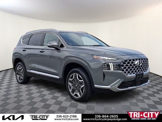 2023 Hyundai Santa Fe Limited in Hampton Gray — front three-quarter view