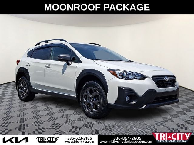 2022 Subaru Crosstrek Sport in Crystal White Pearl — front three-quarter view