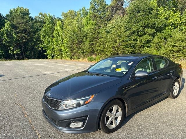 2015 Kia Optima LX in Smokey Blue — front three-quarter view